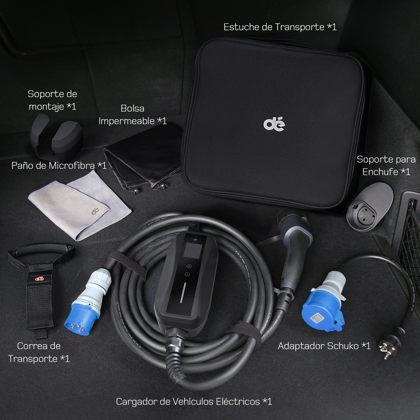 dé Cargador coche eléctrico Tipo 2 portátil 7,4kW monofásico - De segunda mano - Como nuevo (al 80 %)