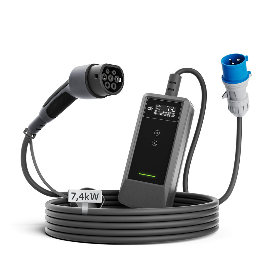 dé Cargador portátil Tipo 2 7,4 kW (32A) monofásico
