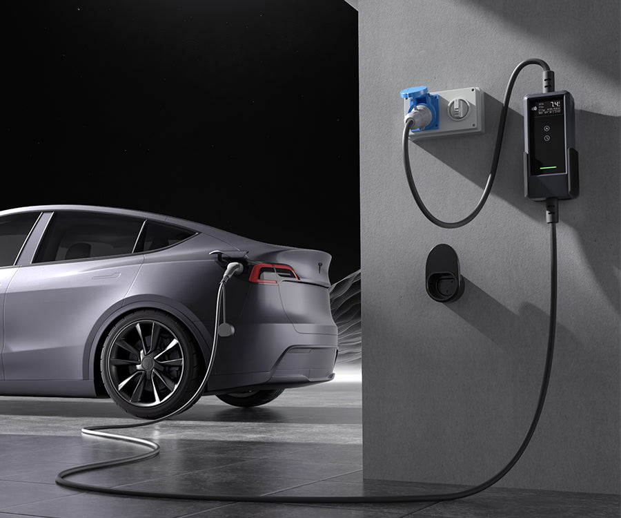 Instalación flexible con dé Cargador portátil Tipo 2 7,4 kW (32A) monofásico