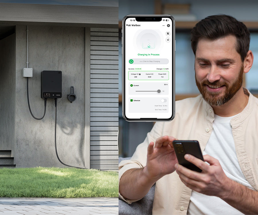 dé Wallbox Smart 7,4 kW Monofase Tipo 2 con gestione da app a casa
