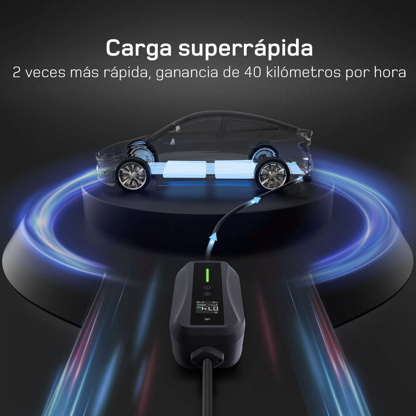 dé Cargador coche eléctrico Tipo 2 portátil 7,4 kW monofásico T1