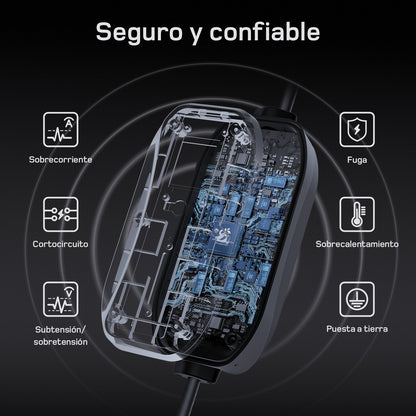 dé Cargador coche eléctrico Tipo 2 portátil 7,4 kW monofásico T1