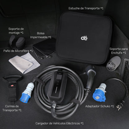 dé Cargador coche eléctrico Tipo 2 portátil 7,4 kW monofásico T1