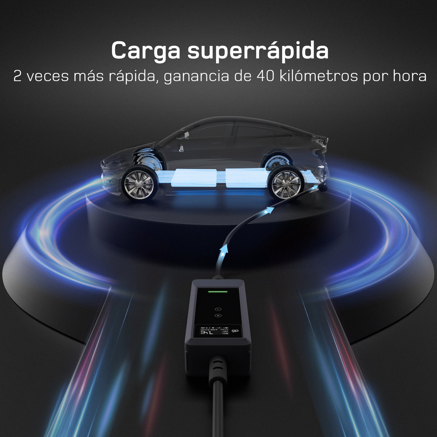 dé Cargador portátil Tipo 2 7,4 kW (32A) monofásico