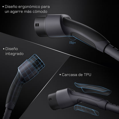 dé Cargador portátil Tipo 2 7,4 kW (32A) monofásico