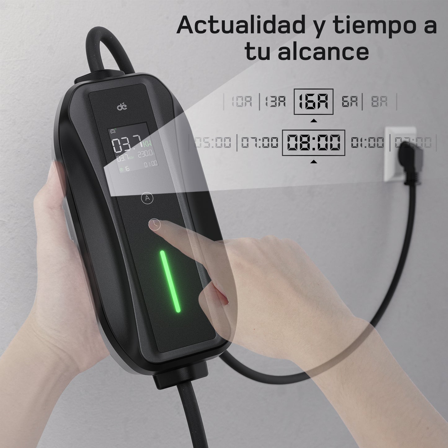 dé Cable de carga Tipo 2 con enchufe Schuko (16A)
