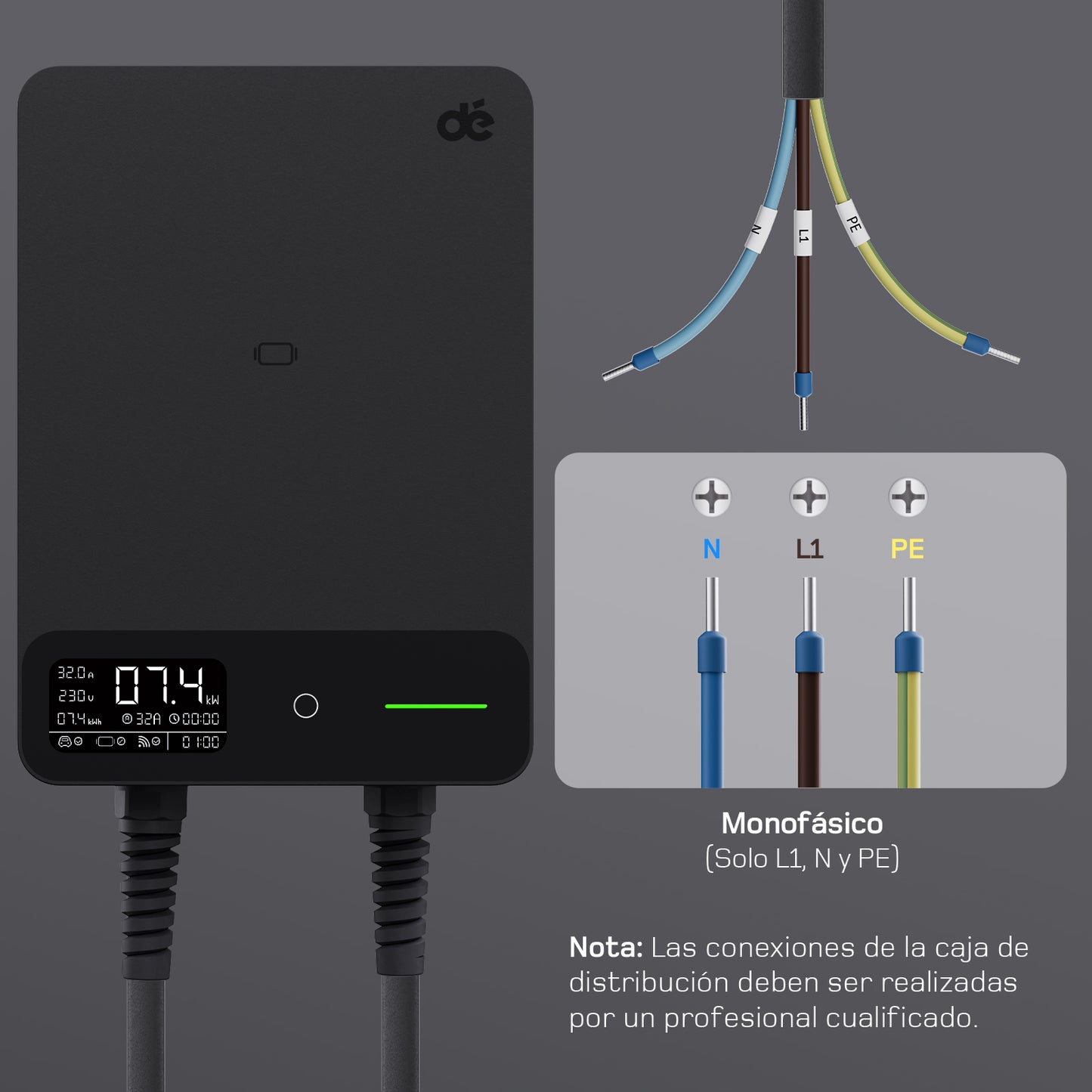 dé Wallbox 7,4 kW Monofásico Tipo 2 (32A)