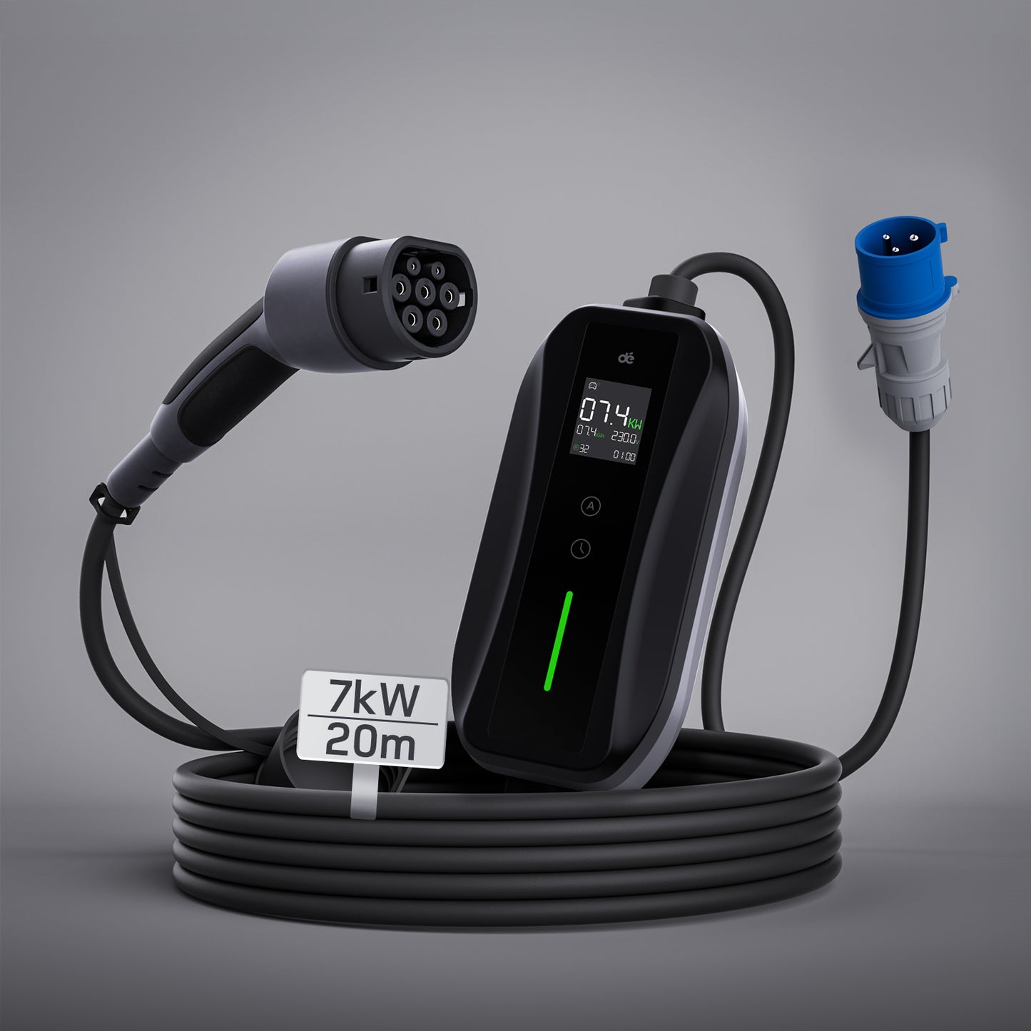 dé Cargador coche eléctrico Tipo 2 portátil 7,4 kW monofásico T1